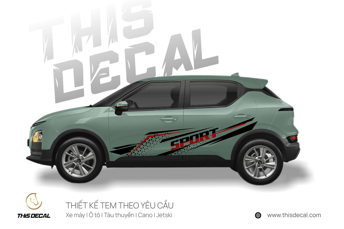Tem xe VF5 họa tiết chữ Sport cá tính — ảnh 1