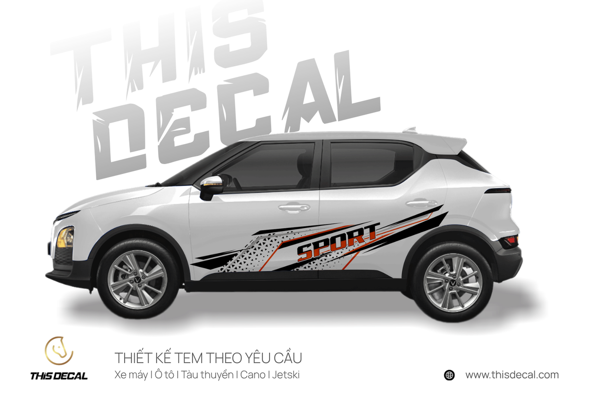 Tem xe VF5 họa tiết chữ Sport cá tính — ảnh 3