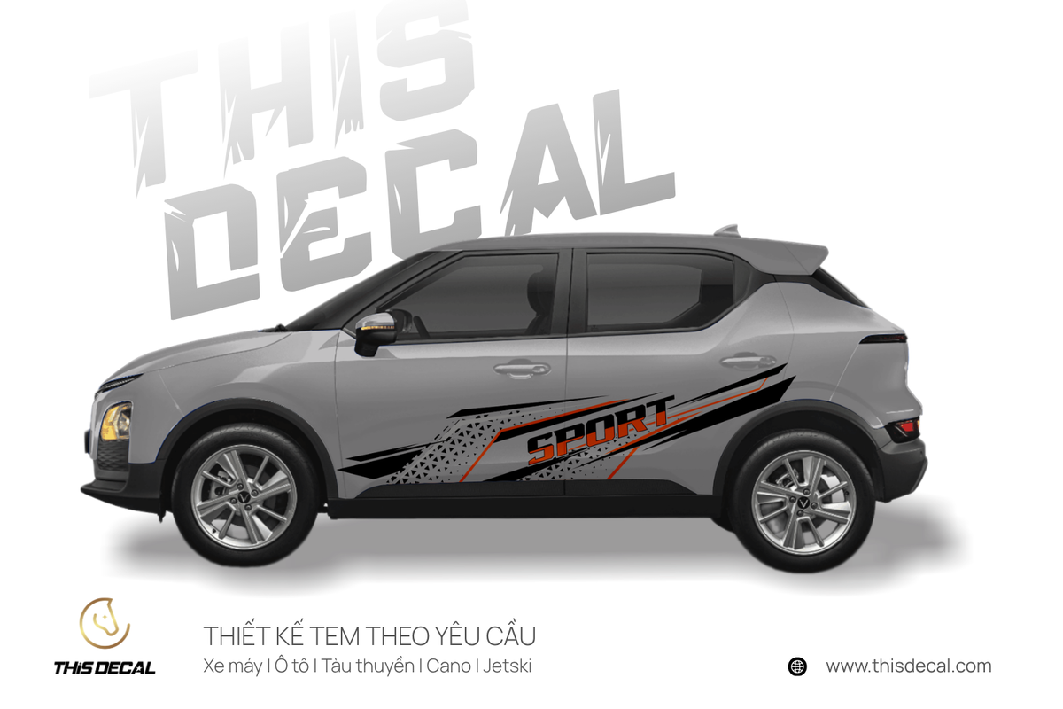 Tem xe VF5 họa tiết chữ Sport cá tính — ảnh 4