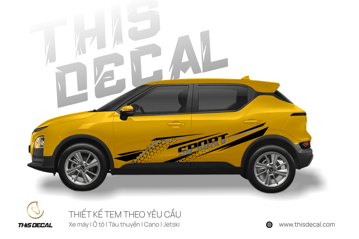 Tem xe VF5 họa tiết chữ Sport cá tính — ảnh 5