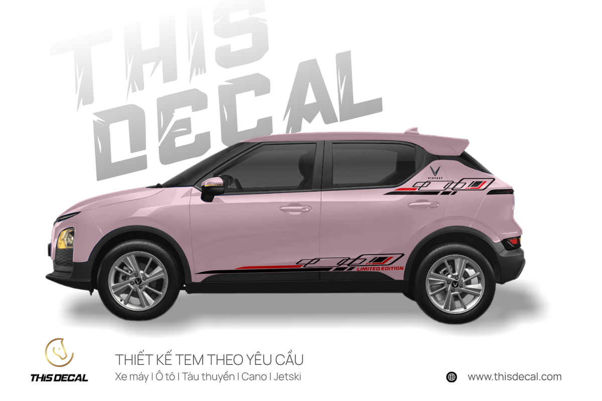 Tem xe VF5 họa tiết chữ Limited Edition đơn giản — ảnh 2