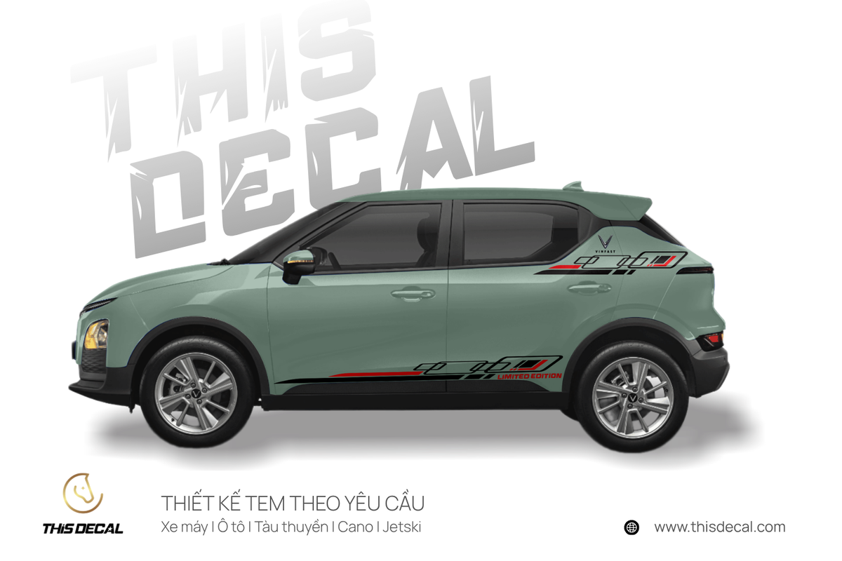 Tem xe VF5 họa tiết chữ Limited Edition đơn giản — ảnh 4