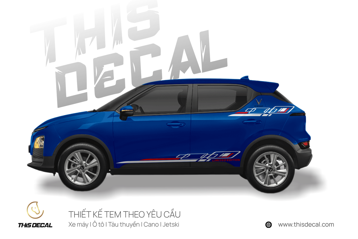 Tem xe VF5 họa tiết chữ Limited Edition đơn giản — ảnh 5