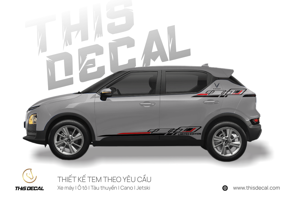 Tem xe VF5 họa tiết chữ Limited Edition đơn giản — ảnh 6