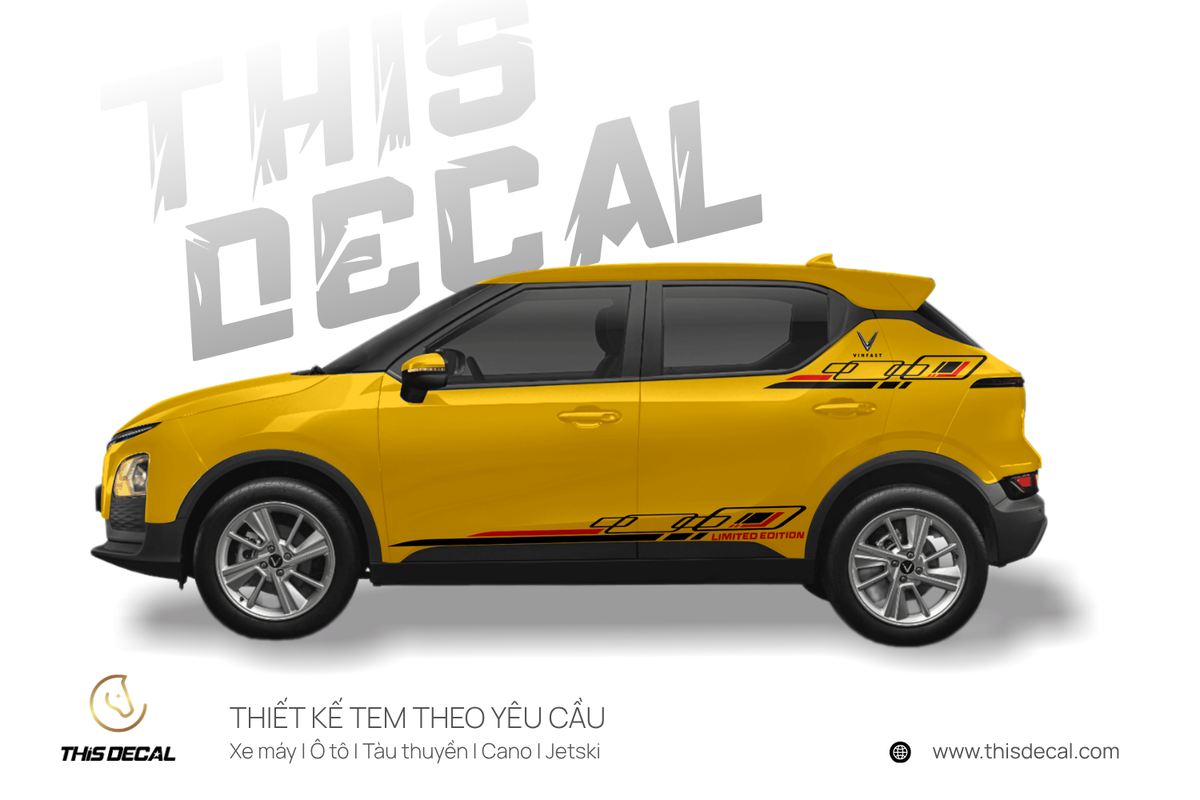 Tem xe VF5 họa tiết chữ Limited Edition đơn giản — ảnh 7