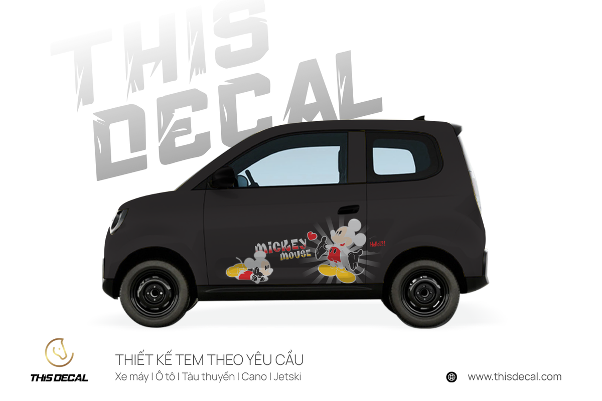 Tem xe VF2 họa tiết chuột Mickey — ảnh 5