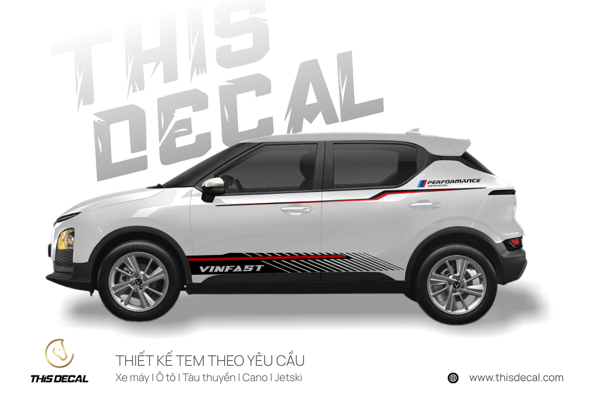 Tem xe VF5 họa tiết chữ VinFast đơn giản — ảnh 1