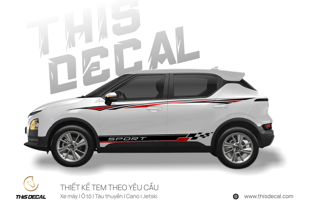 Tem xe VF5 họa tiết Sport Racing cá tính