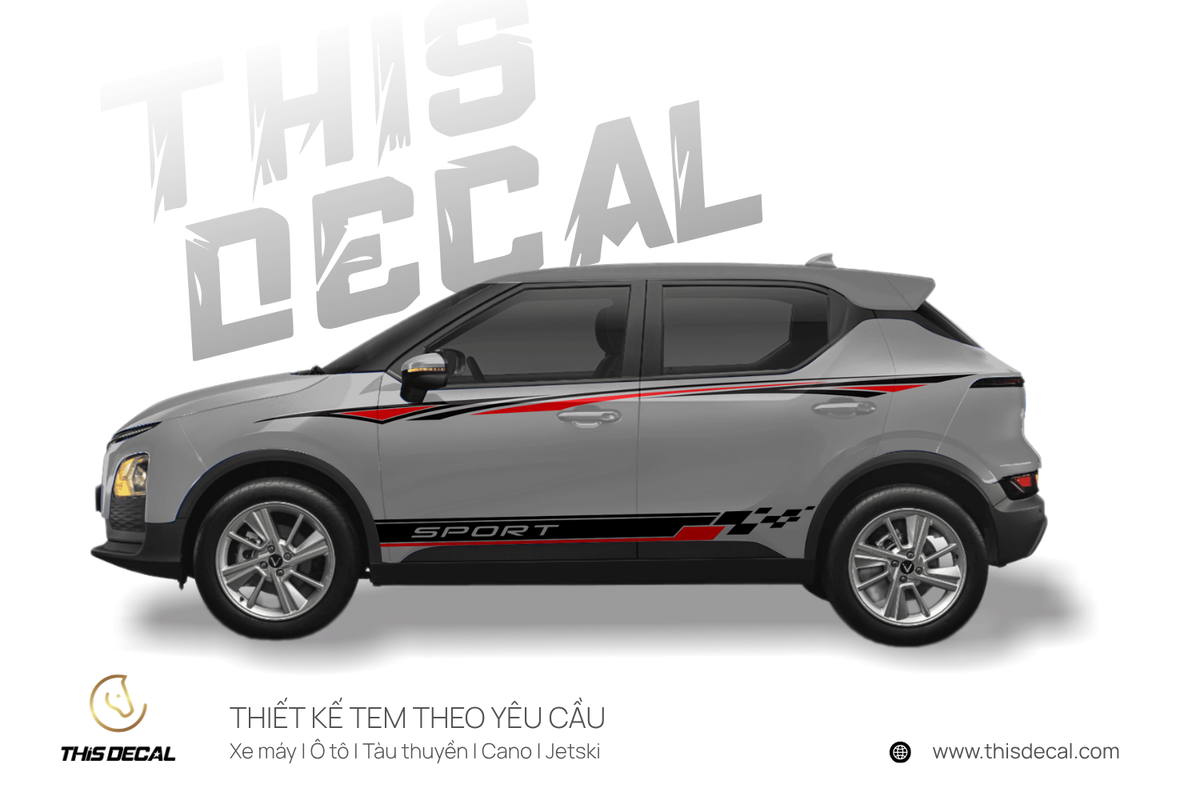 Tem xe VF5 họa tiết Sport Racing cá tính — ảnh 2