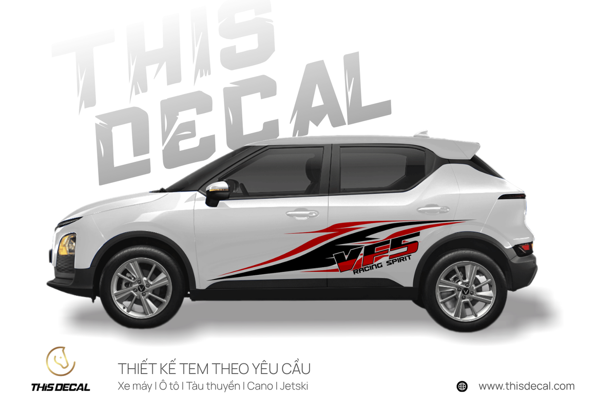 Tem xe VF5 họa tiết Racing — ảnh 3