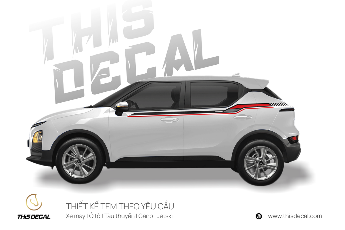 Tem xe VF5 họa tiết Đường nét thể thao — ảnh 1