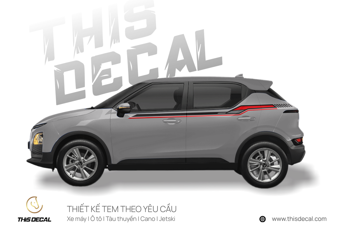 Tem xe VF5 họa tiết Đường nét thể thao — ảnh 2