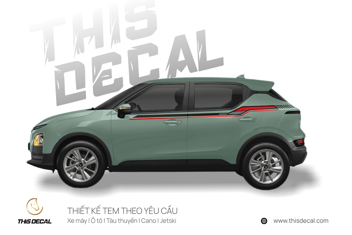 Tem xe VF5 họa tiết Đường nét thể thao — ảnh 3