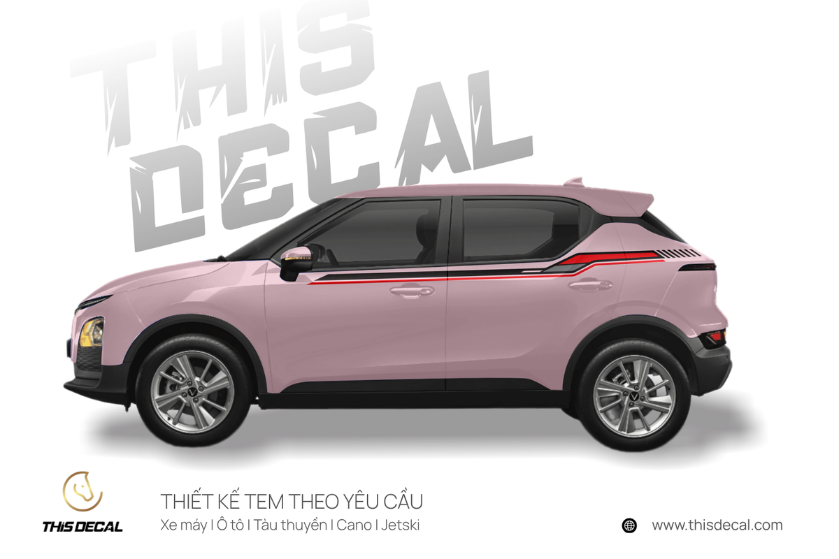 Tem xe VF5 họa tiết Đường nét thể thao — ảnh 4