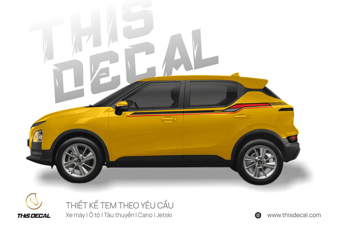 Tem xe VF5 họa tiết Đường nét thể thao — ảnh 6