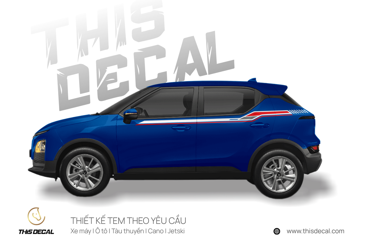 Tem xe VF5 họa tiết Đường nét thể thao — ảnh 7