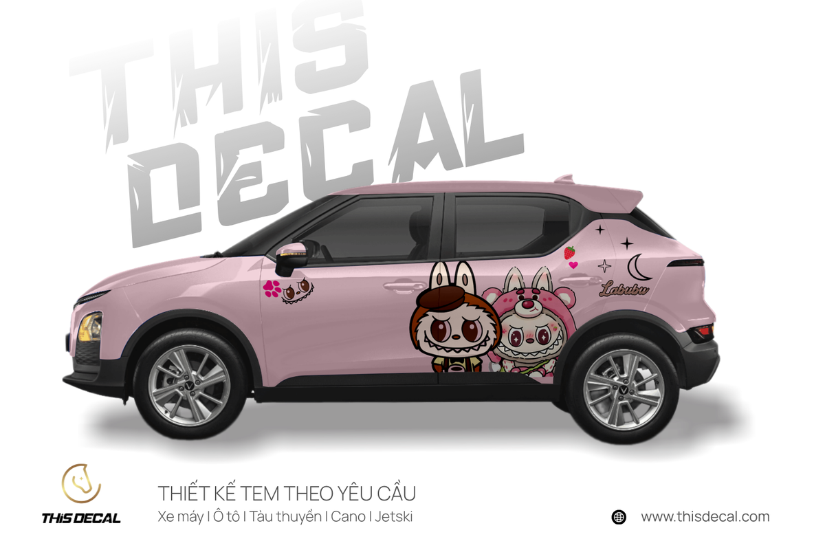 Tem xe VF5 họa tiết Labubu — ảnh 1