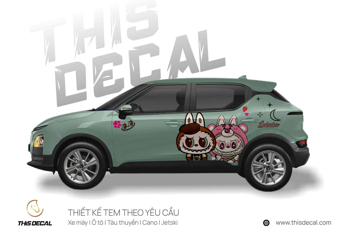 Tem xe VF5 họa tiết Labubu — ảnh 2