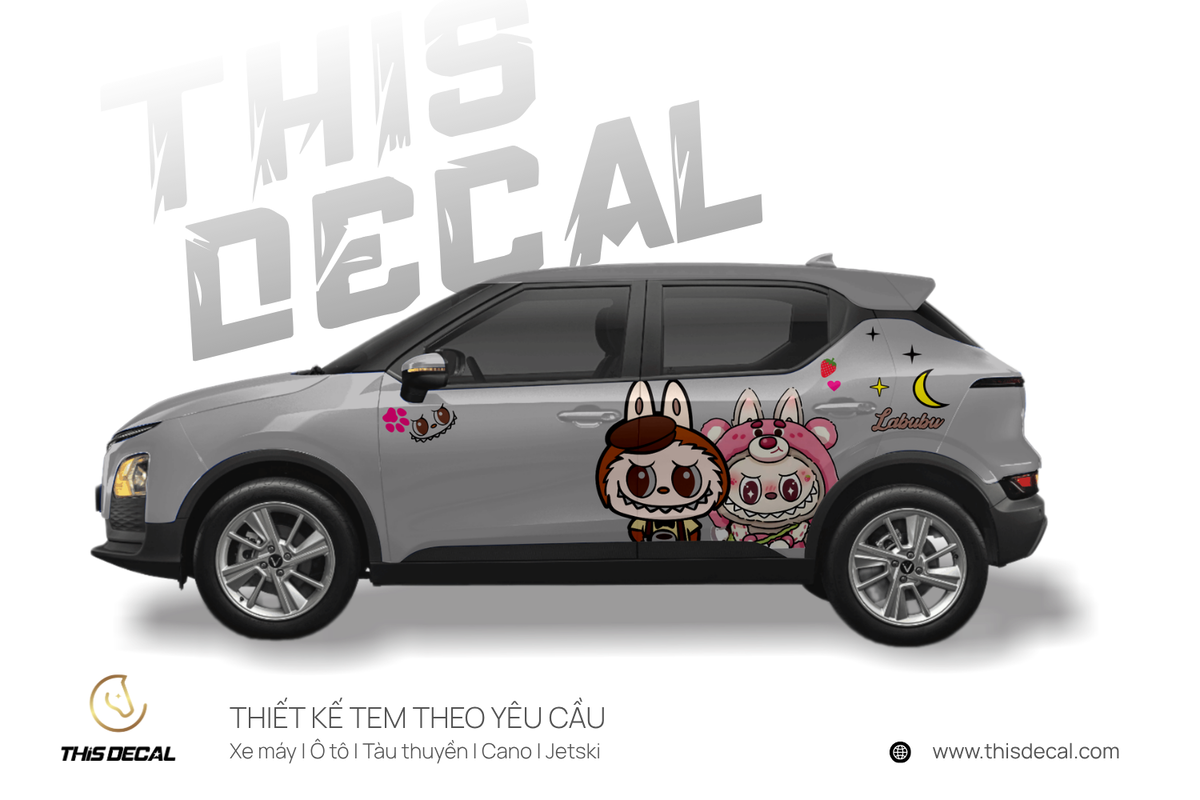 Tem xe VF5 họa tiết Labubu — ảnh 3