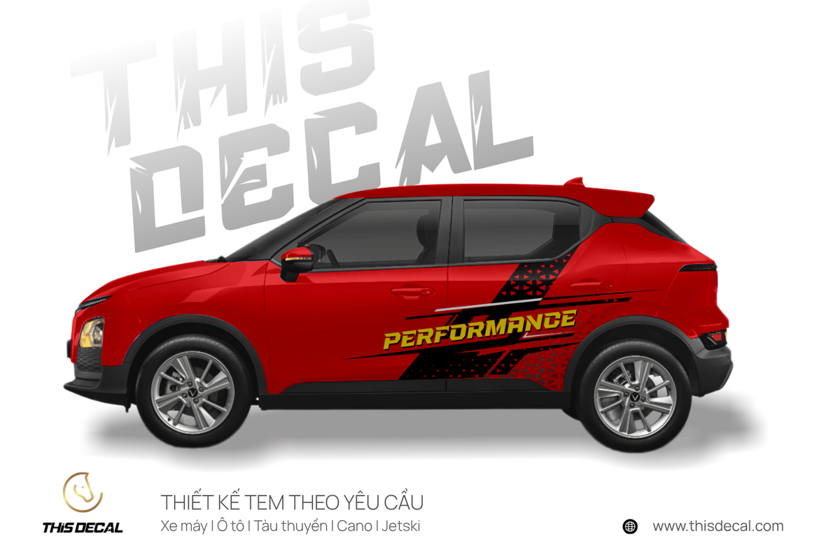Tem xe VF5 họa tiết chữ Performance cá tính — ảnh 2