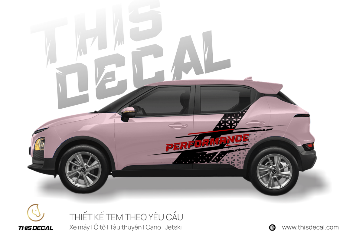 Tem xe VF5 họa tiết chữ Performance cá tính — ảnh 3
