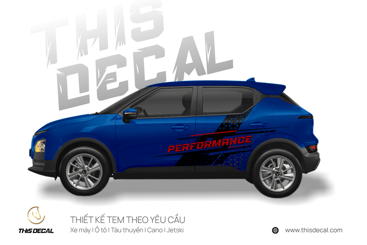 Tem xe VF5 họa tiết chữ Performance cá tính — ảnh 7